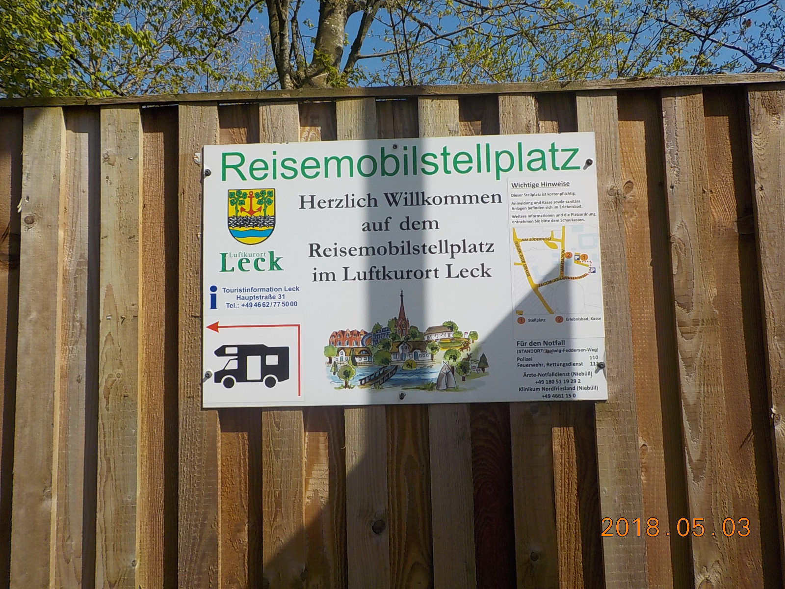 L entrée du camping de Leck